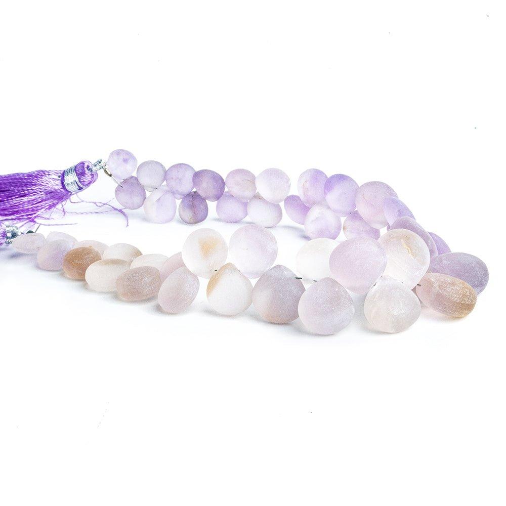 Matte Amethyst Plain Heart Beads 8 inch 40 pieces - The Bead Traders