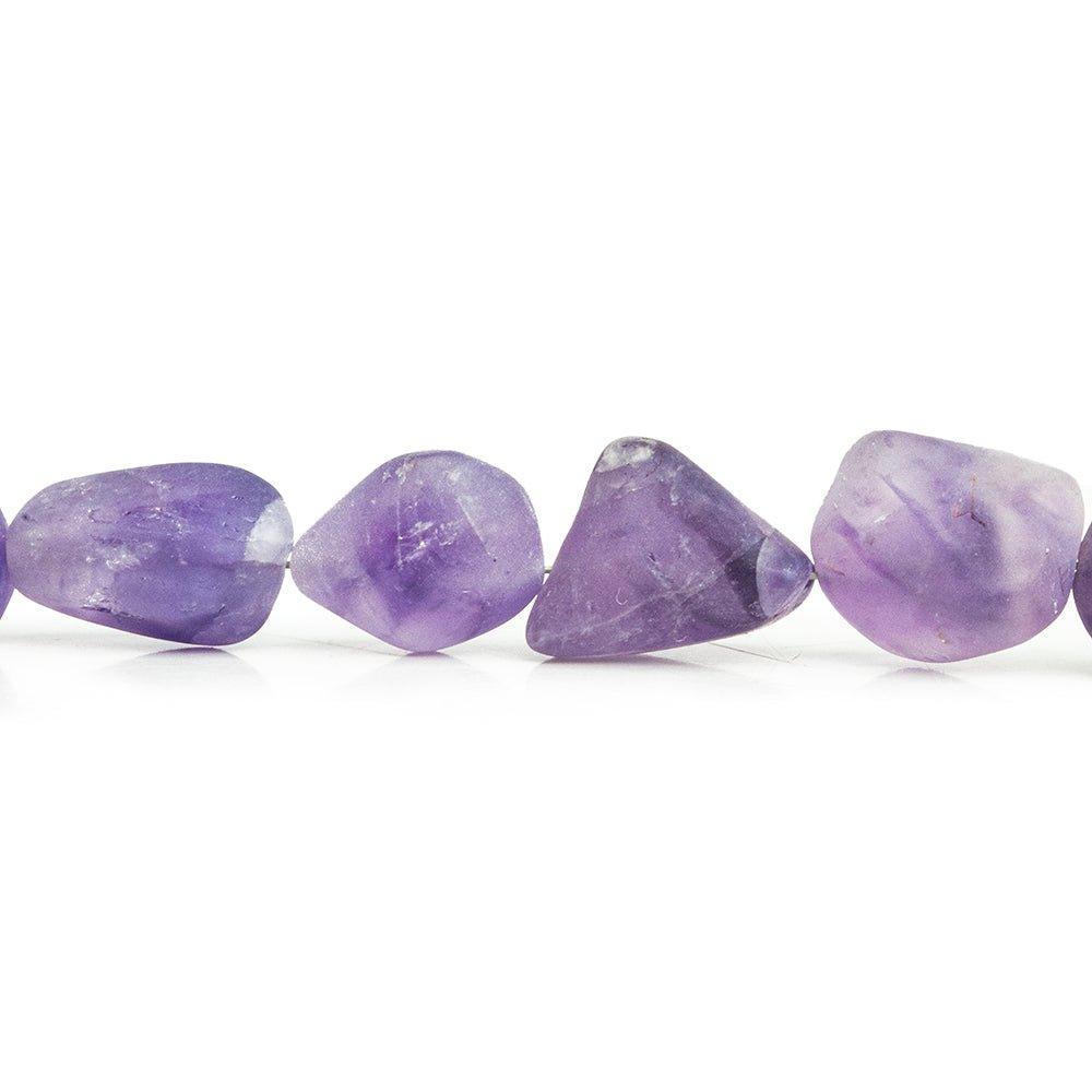 Matte Amethyst Plain Nugget Beads 8 inch 17 pieces - The Bead Traders