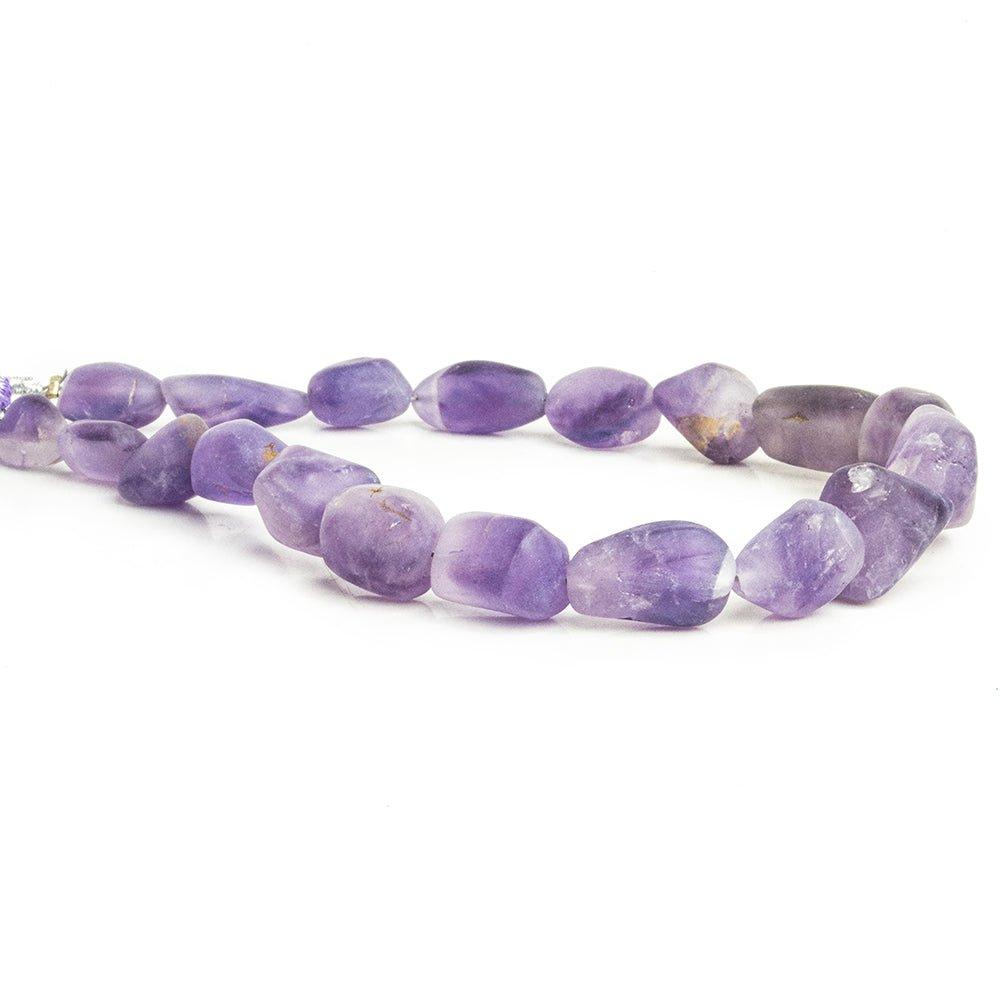 Matte Amethyst Plain Nugget Beads 8 inch 17 pieces - The Bead Traders