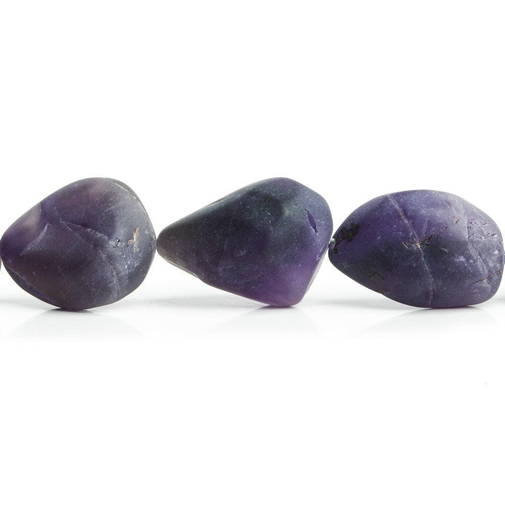 Matte Amethyst Tumbled Plain Nugget Beads 8 inch 15 pieces - The Bead Traders
