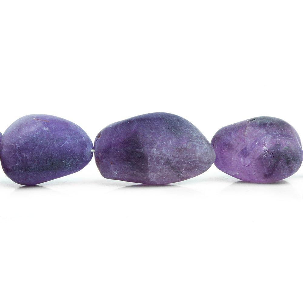 Matte Amethyst Tumbled Plain Nugget Beads 9 inch 17 pieces - The Bead Traders