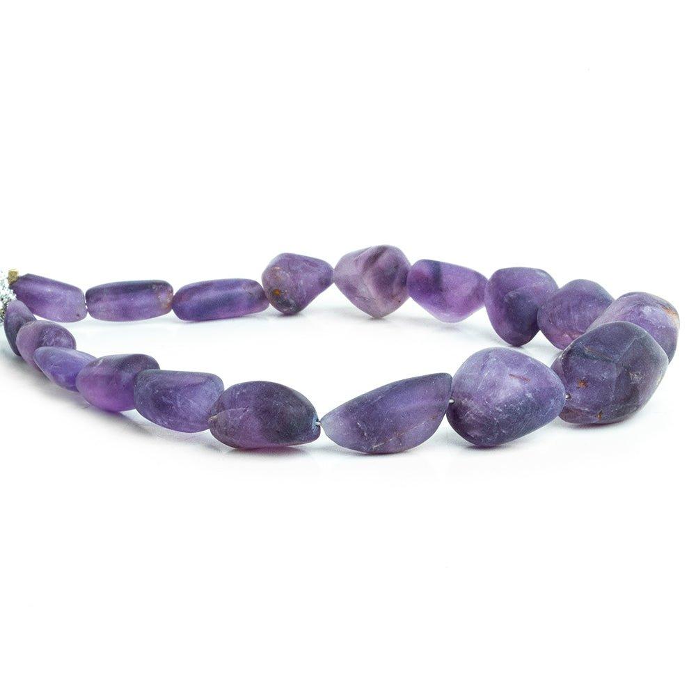 Matte Amethyst Tumbled Plain Nugget Beads 9 inch 17 pieces - The Bead Traders