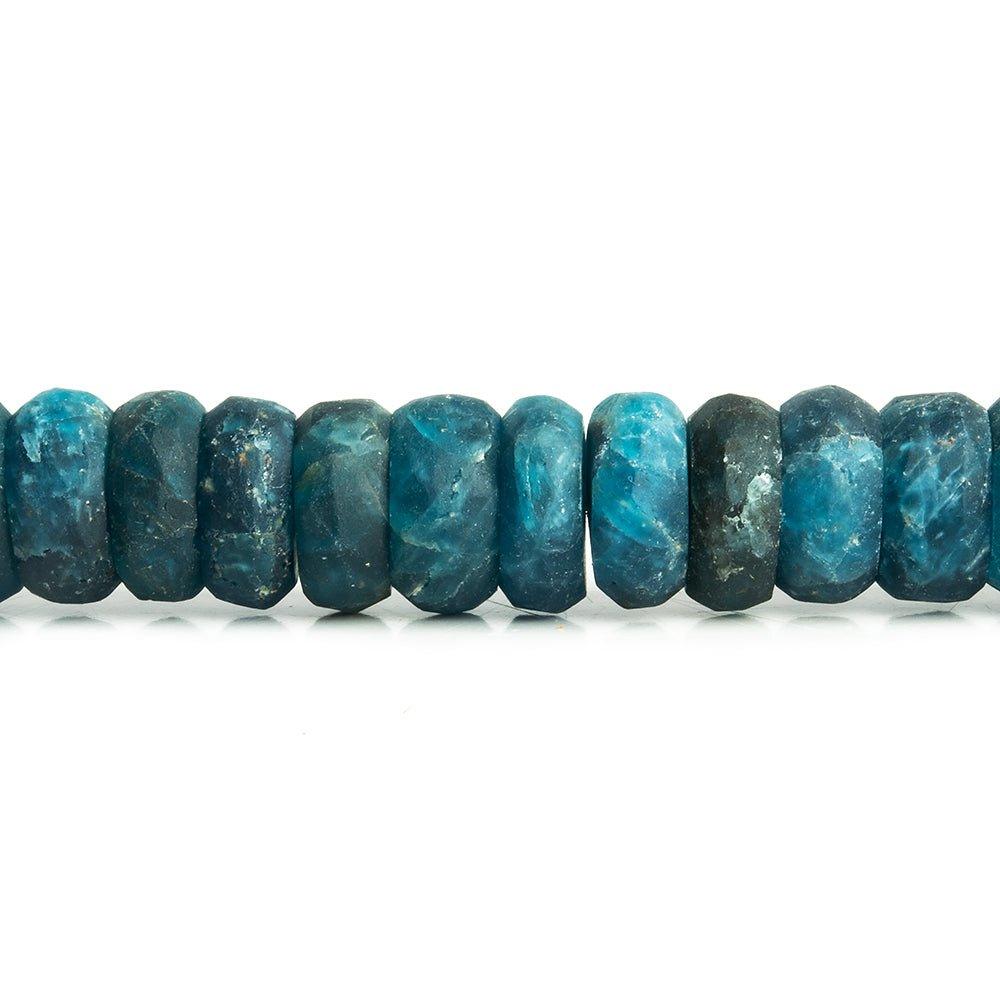 Matte Apatite Plain Rondelle Beads 8 inch 50 pieces - The Bead Traders
