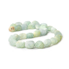Matte Aquamarine Beryl plain nugget beads 12 inch 23 beads 8x8x7-11x8x8mm - The Bead Traders