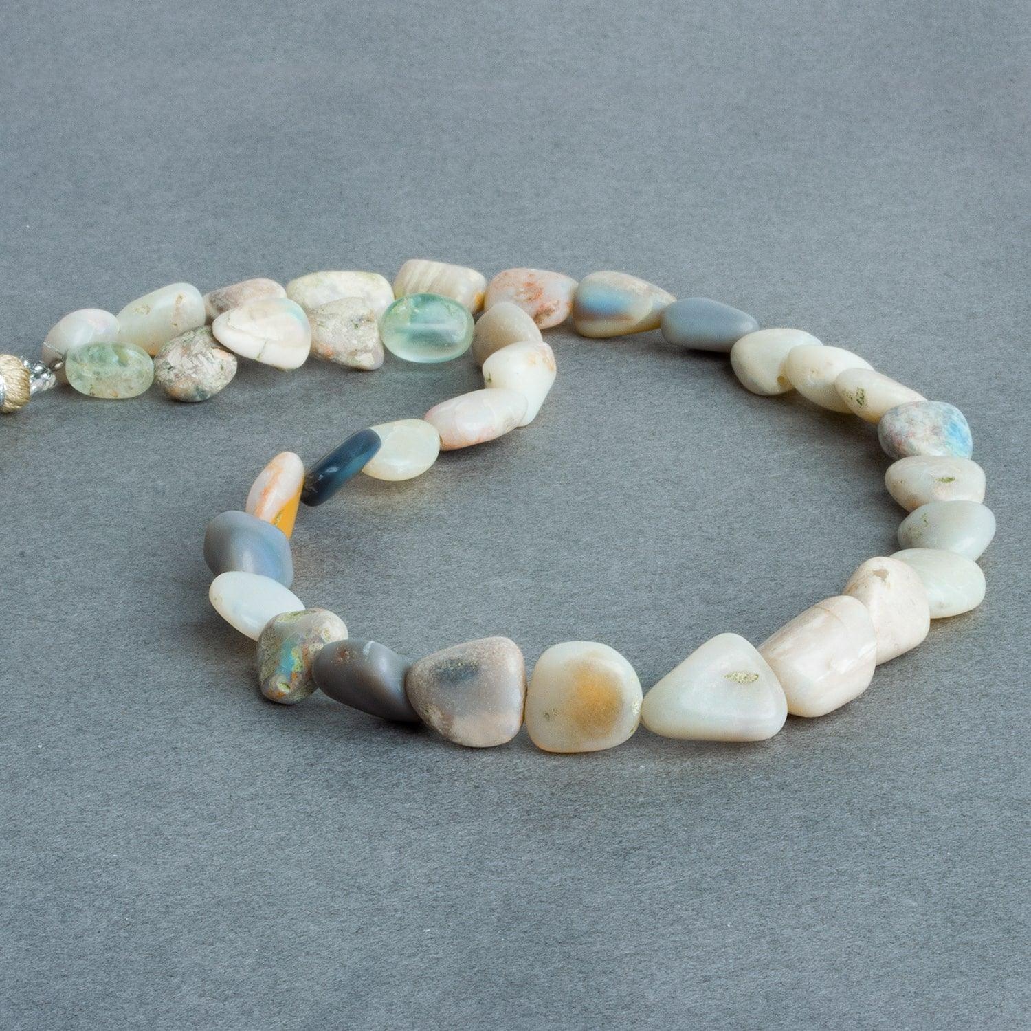 Matte Australian Opal plain nuggets 13 inch 32 beads 8x6-12x9mm - The Bead Traders