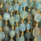 Matte Beryl plain nugget Gold plated Chain - The Bead Traders