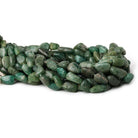 Matte Blue & Green Apatite straight drilled plain nugget beads 12.5 inch 29 beads - The Bead Traders