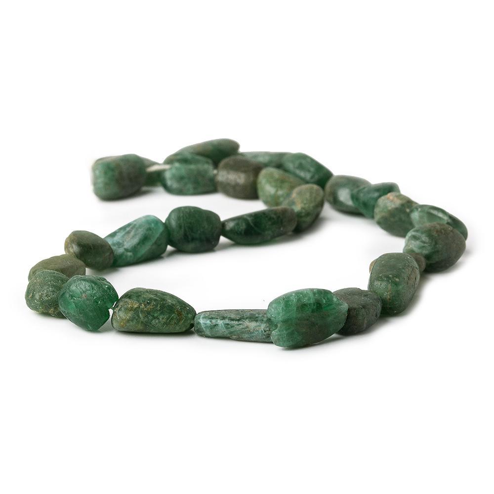 Matte Blue & Green Apatite straight drilled plain nugget beads 12.5 inch 29 beads - The Bead Traders