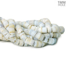 Matte Blue Lace Agate Center Drilled Drusy Heishi 15.5 inch 49 beads 11.5-12mm diameter - The Bead Traders