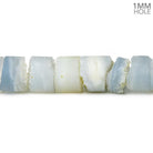 Matte Blue Lace Agate Center Drilled Drusy Heishi 16 inch 55 beads 10mm diameter - The Bead Traders