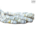 Matte Blue Lace Agate Center Drilled Drusy Heishi 16 inch 55 beads 10mm diameter - The Bead Traders