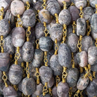 Matte Chocolate Rhodocrosite plain nugget Gold plated Chain by the foot - The Bead Traders