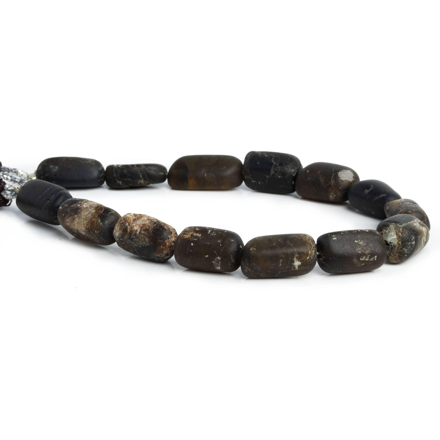 Matte Chocolate Tourmaline Nuggets 7.5 inch 11 beads - The Bead Traders