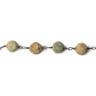 Matte Chrysocolla plain coin Black Gold Chain by the foot 21 pieces - The Bead Traders
