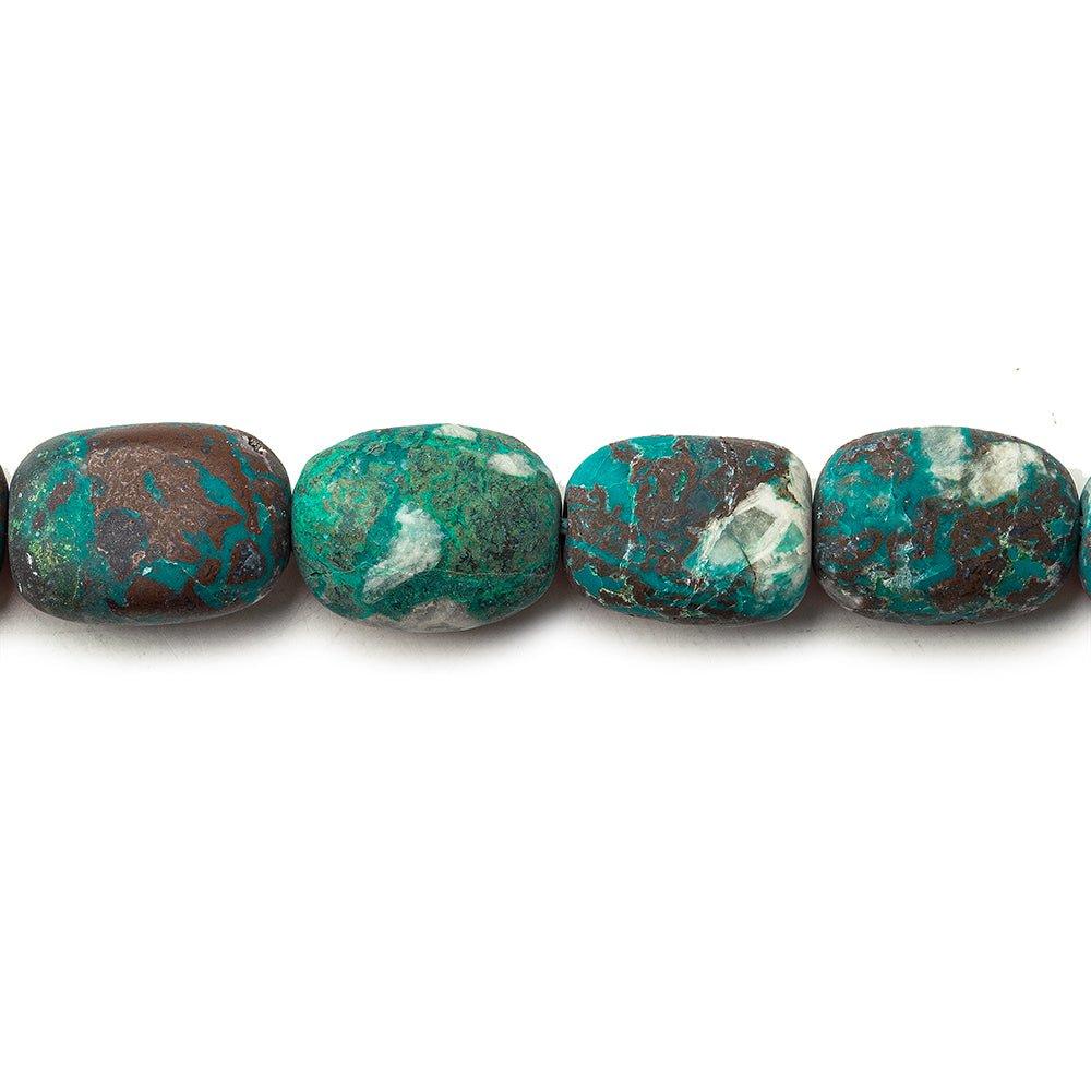 Matte Chrysocolla plain nuggets 16 inch 30 beads 11x9-15x11mm - The Bead Traders