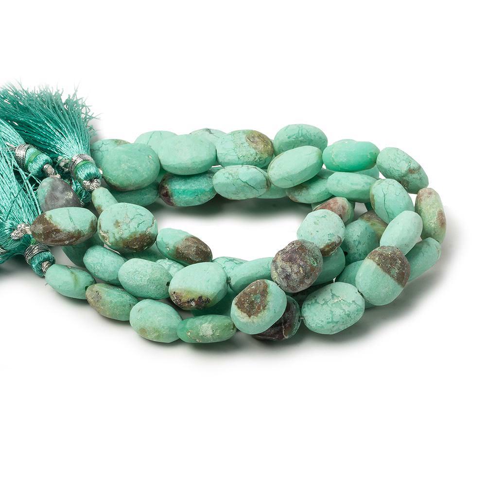 Matte Chrysoprase plain nugget beads 7.5 inch 14 pieces - The Bead Traders