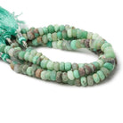 Matte Chrysoprase plain rondelle beads 7.5 inch 41 pieces - The Bead Traders