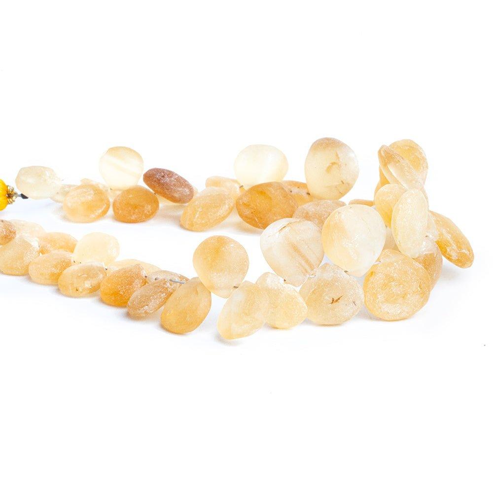 Matte Citrine Plain Pear Beads 8 inch 40 pieces - The Bead Traders