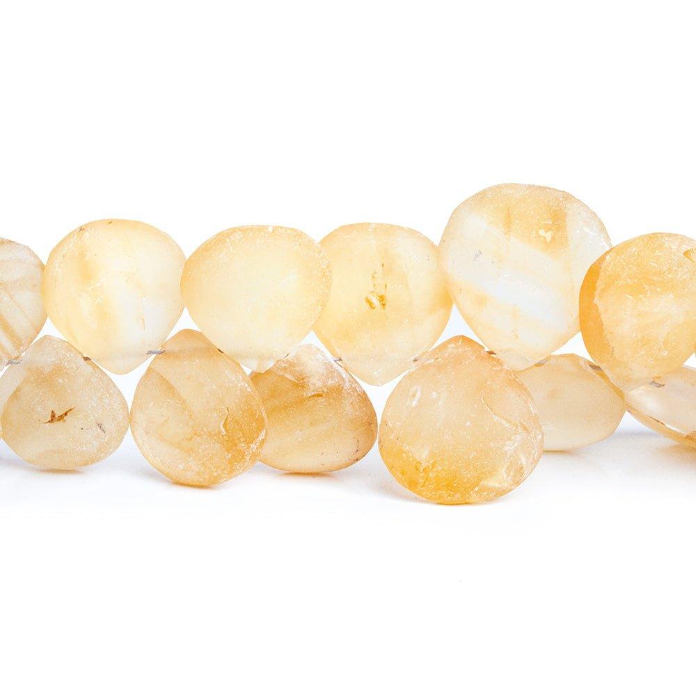 Matte Citrine Plain Pear Beads 8 inch 40 pieces - The Bead Traders