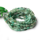 Matte Colombian Emerald tumbled plain nuggets 12 inch 42 beads A - The Bead Traders