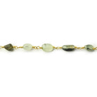 Matte Dendritic Prehnite plain nugget 22kt Gold plated Chain by the foot 6x5-7x5mm - The Bead Traders