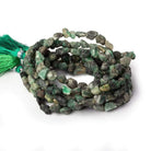 Matte Emerald straight drilled Natural Crystal beads 13 inch 42 beads - The Bead Traders