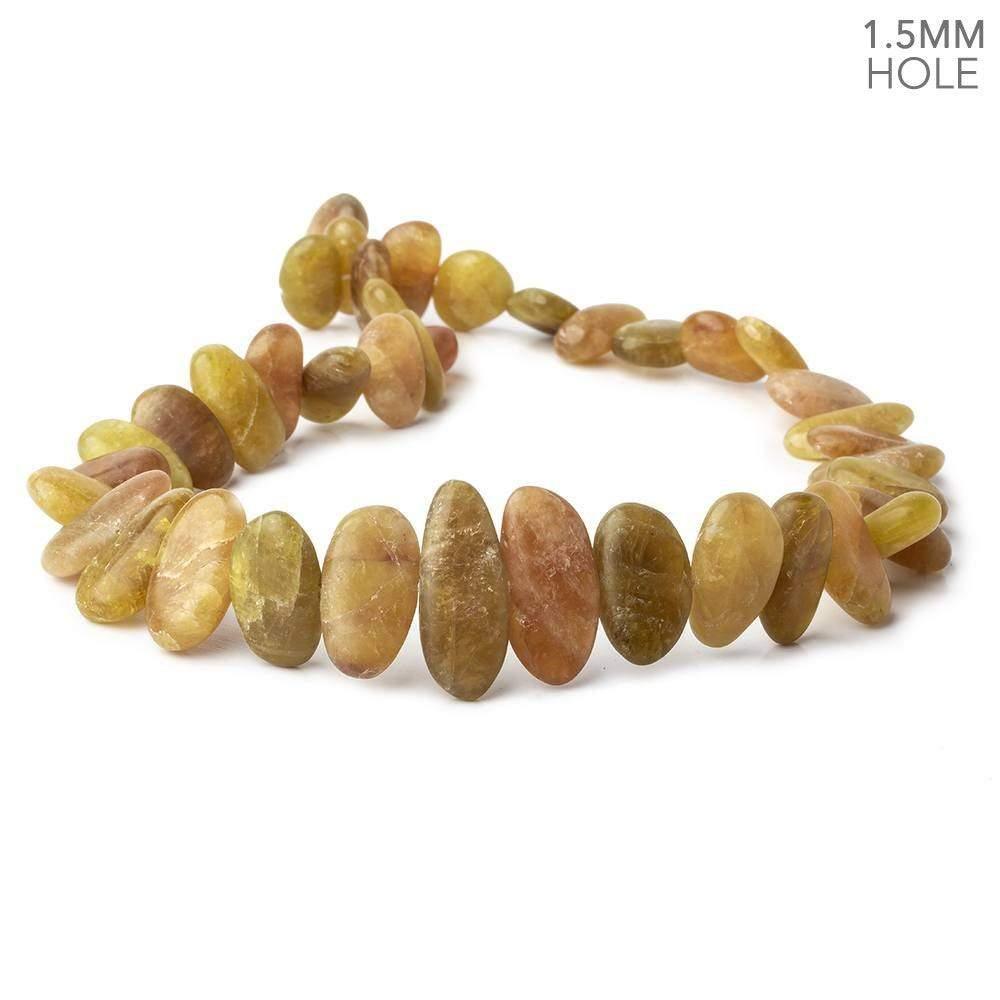 Matte Golden Tourmaline plain nuggets 16 inch 39 pieces - The Bead Traders