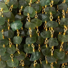 Matte Green Apatite Chips Gold plated Chain by the foot 26 pieces - The Bead Traders