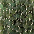 Matte Green Apatite Chips Silver plated Chain by the foot 28 pieces - The Bead Traders