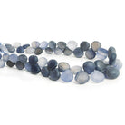 Matte Iolite Plain Heart Beads 8 inch 45 pieces - The Bead Traders