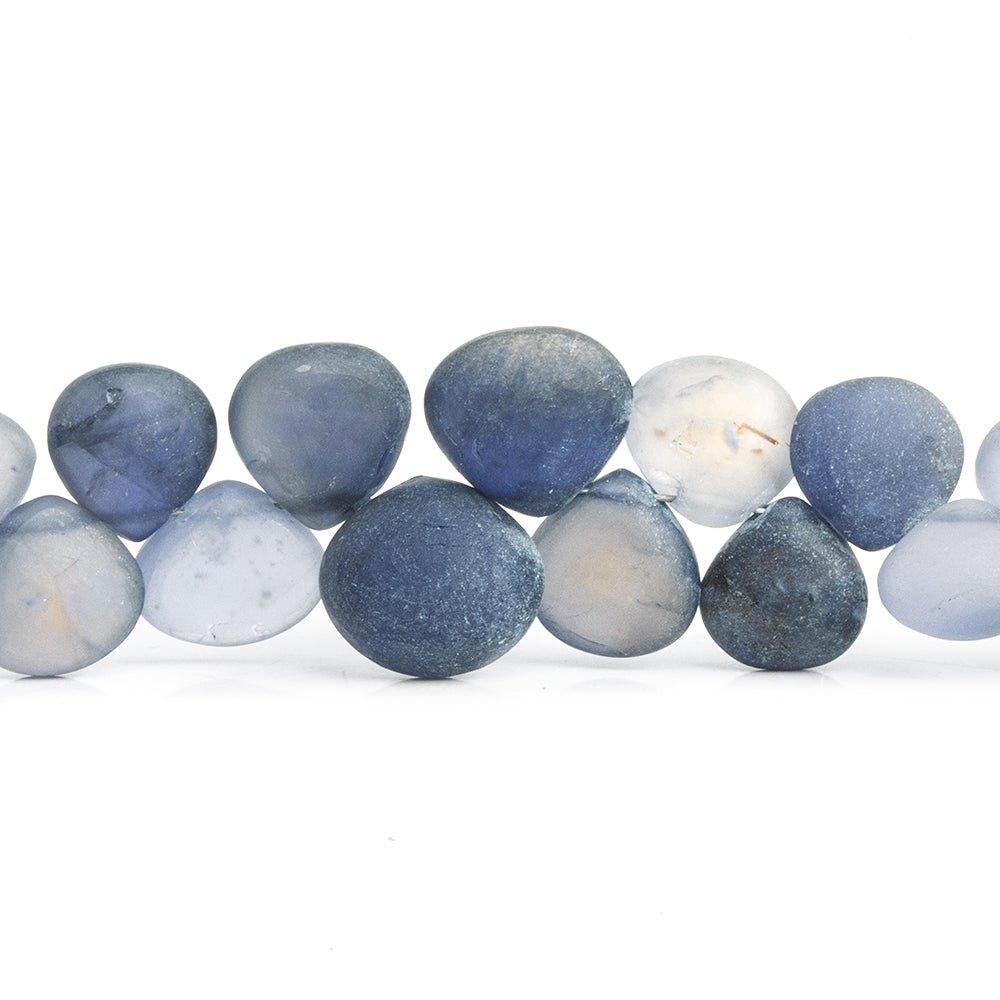 Matte Iolite Plain Heart Beads 8 inch 45 pieces - The Bead Traders