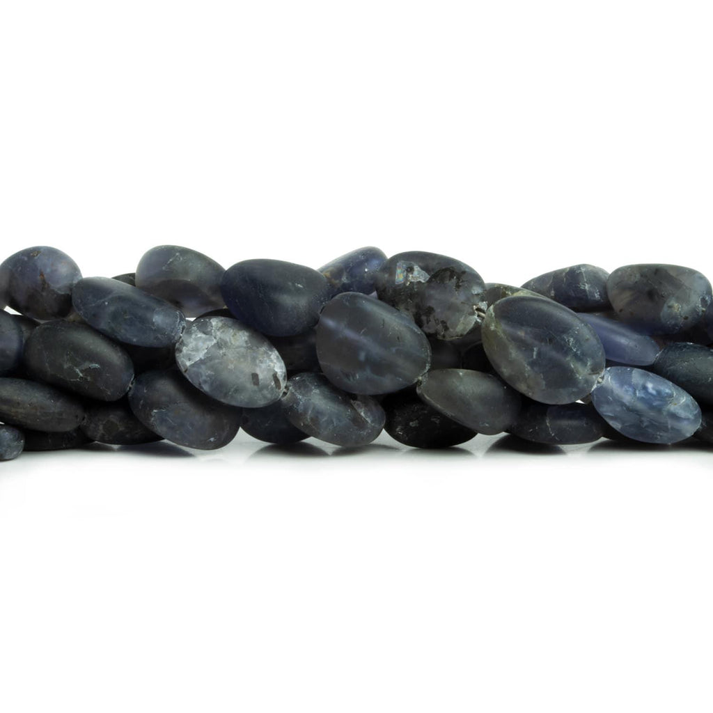 Matte Iolite Plain Nuggets 8 inch 14 beads - The Bead Traders