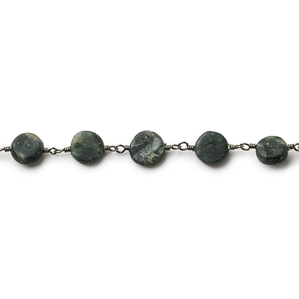 Matte Kyanite plain coin Black Gold plated Chain by the foot 7-8mm - The Bead Traders