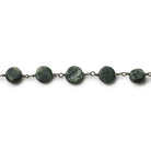 Matte Kyanite plain coin Black Gold plated Chain by the foot 7-8mm - The Bead Traders