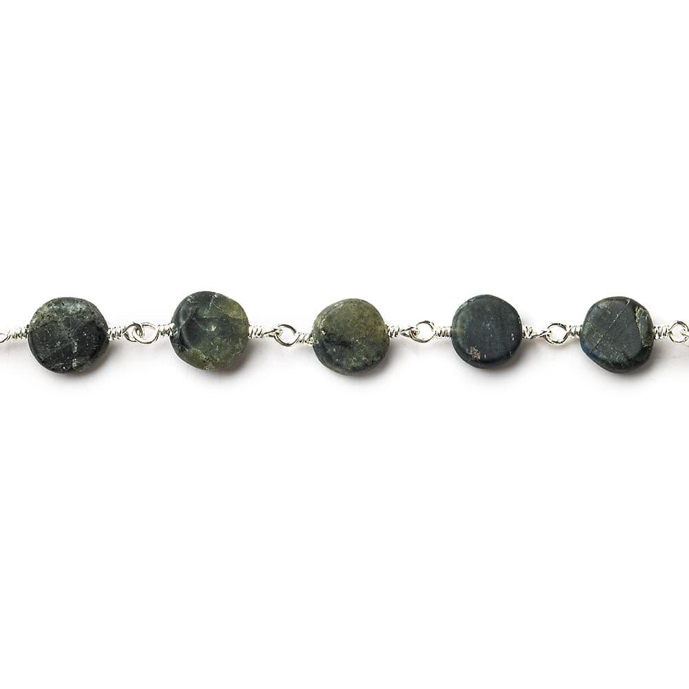 Matte Kyanite plain coin Silver plated Chain by the foot 7-8mm - The Bead Traders