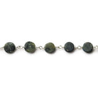 Matte Kyanite plain coin Silver plated Chain by the foot 7-8mm - The Bead Traders