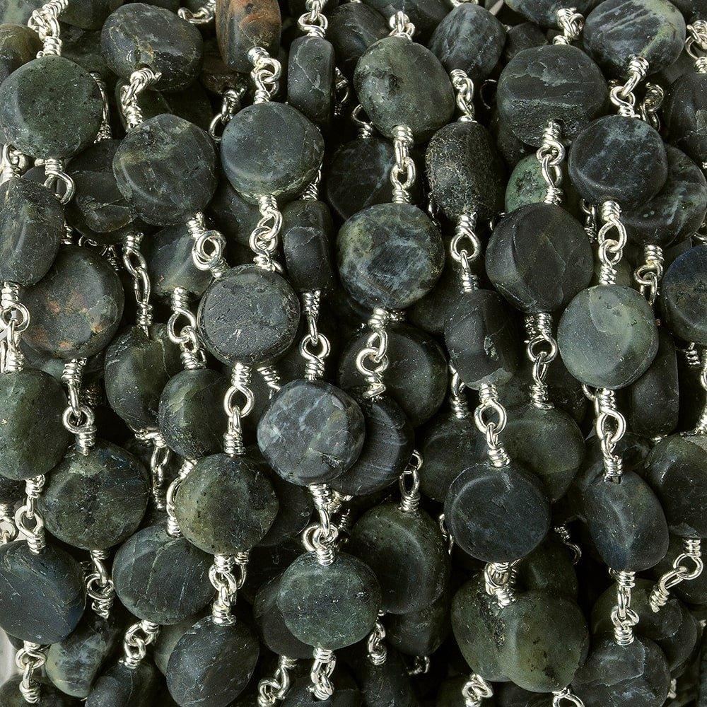Matte Kyanite plain coin Silver plated Chain by the foot 7-8mm - The Bead Traders