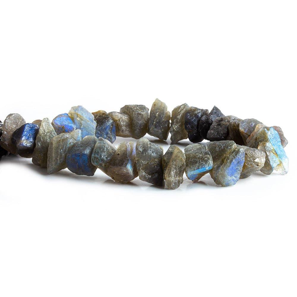 Matte Labradorite Chip beads 7.5 inch 27 beads varies 19x6mm - The Bead Traders