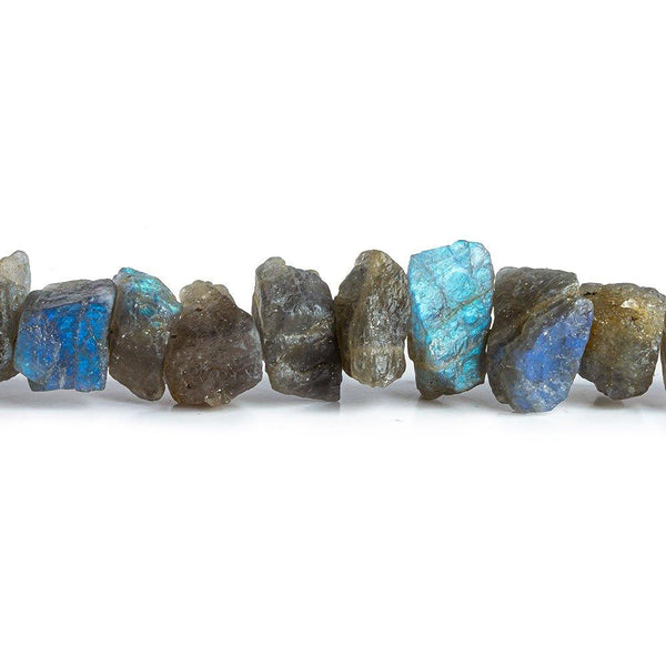 Matte Labradorite Chip beads 7.5 inch 27 beads varies 19x6mm
