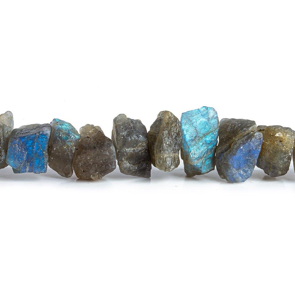Matte Labradorite Chip beads 7.5 inch 27 beads varies 19x6mm - The Bead Traders
