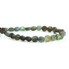 Matte Labradorite plain coin beads 7.5 inch 27 beads 7mm average - The Bead Traders
