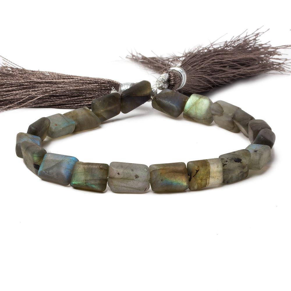 Matte Labradorite plain rectangle beads 7.5 inch 19 beads - The Bead Traders