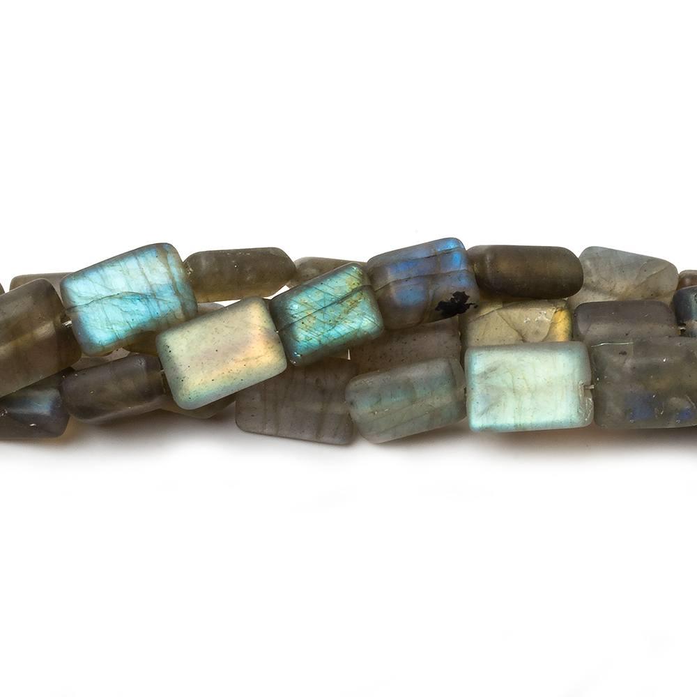 Matte Labradorite plain rectangle beads 7.5 inch 19 beads - The Bead Traders