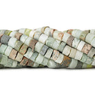 Matte Light Multi Gemstone tumbled plain Heishi 16 inch 80 beads 8mm diameter average - The Bead Traders