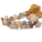 Matte Multi Color Moonstone plain hearts 8 inch 35 beads A - The Bead Traders