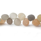 Matte Multi Color Moonstone plain hearts 8 inch 35 beads A - The Bead Traders
