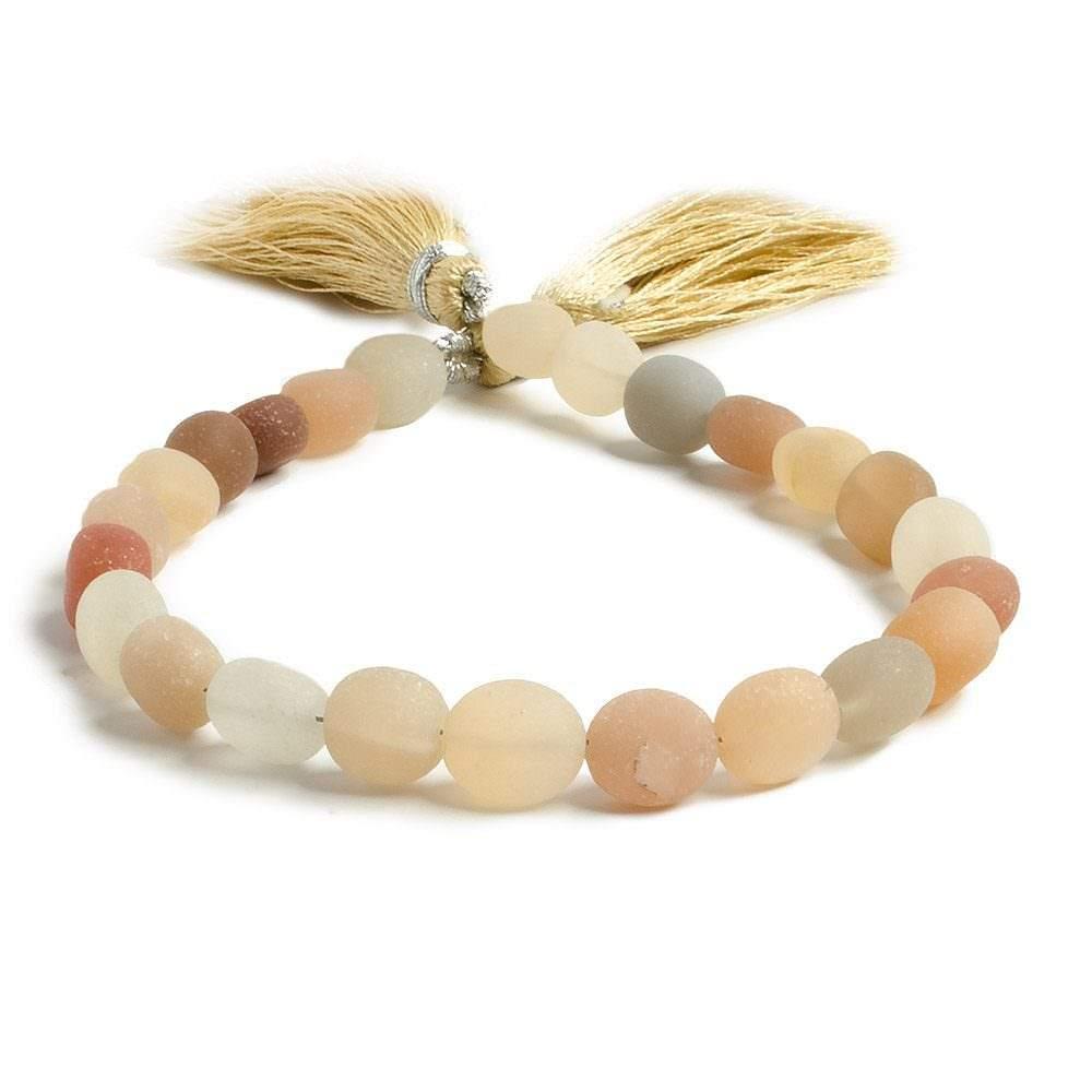 Matte Multi Color Moonstone plain nugget beads 7.5 inch 24 pieces - The Bead Traders