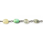 Matte Multi Gemstone plain nugget Black Gold plated Chain by the foot 6x5-9x6mm - The Bead Traders