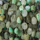 Matte Multi Gemstone plain nugget Black Gold plated Chain by the foot 6x5-9x6mm - The Bead Traders