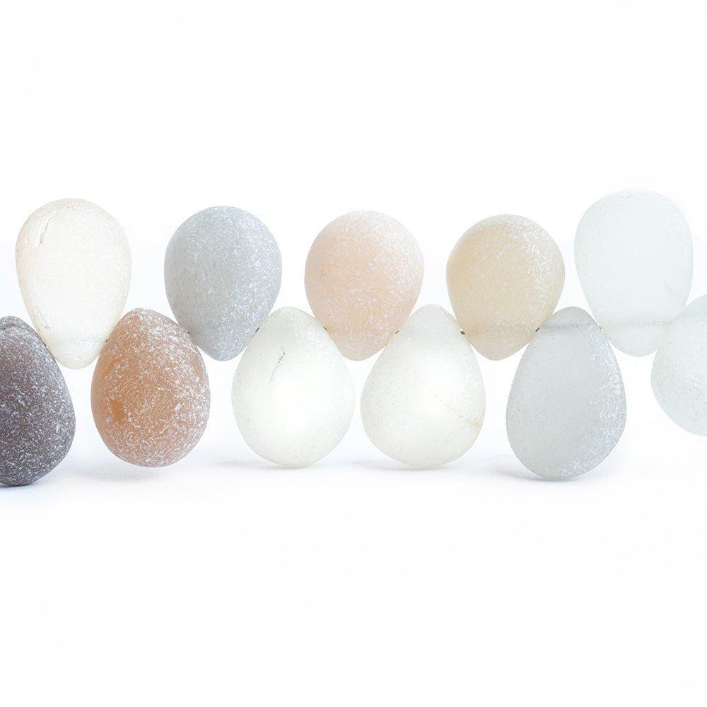 Matte Multi Moonstone Pear Beads 8 inch 37 pieces - The Bead Traders